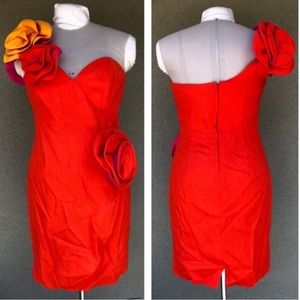Carol Mignon vintage 80s one-shoulder cocktail dress